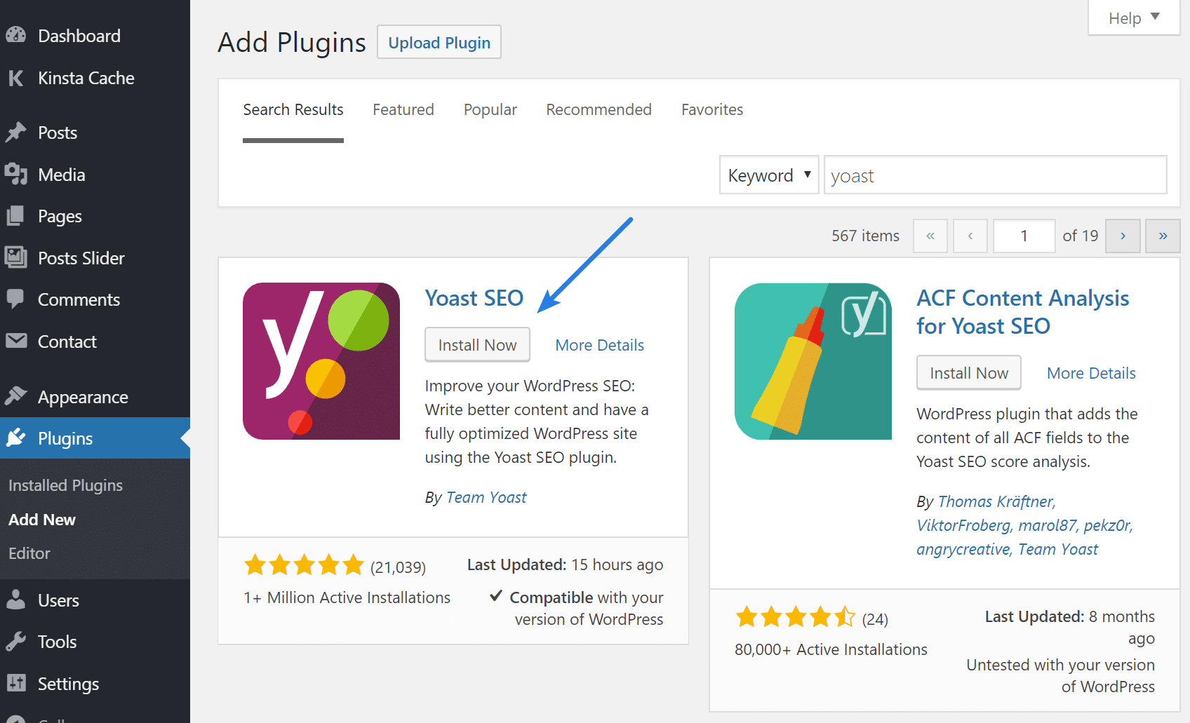 Install Yoast SEO plugin