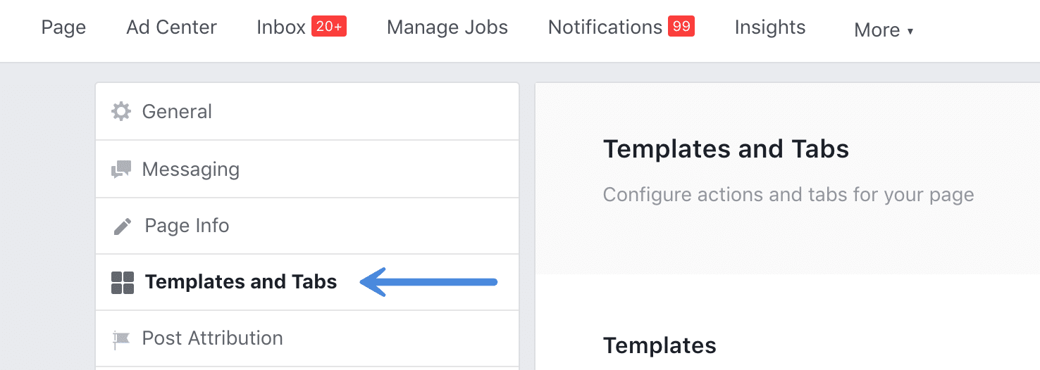 Facebook templates and tabs