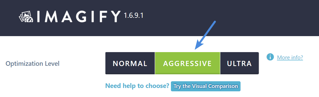 Imagify aggressive image compression