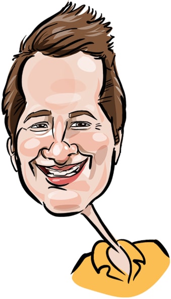 caricature drawing of brett jackson