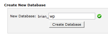 Cpanel Create New Database