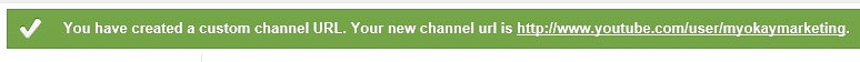 Successful YouTube Channel URL Creation