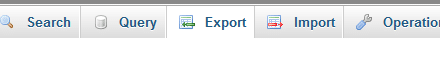 phpMyAdmin Export db