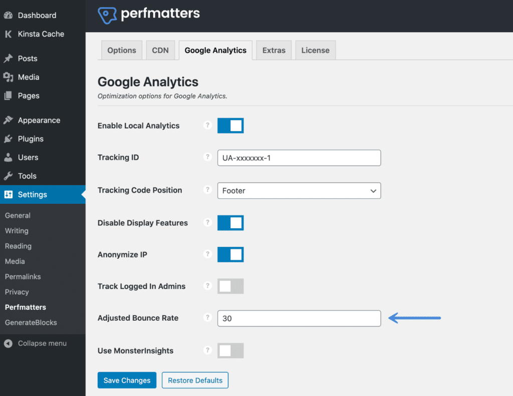 Adjusted bounce rate in Google Analytics