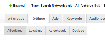 adwords all settings