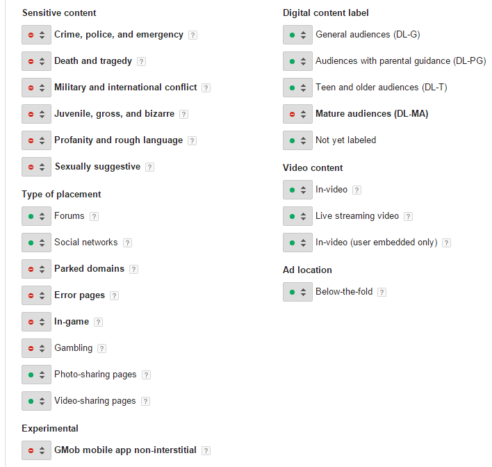 adwords exclude type of placement