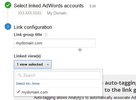 adwords linked view