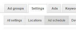 adwords settings ad schedule