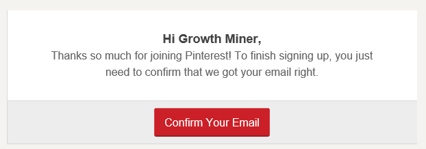 confirm pinterest account