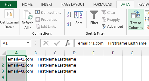 convert text to columns