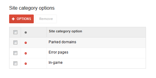 display network exclusions