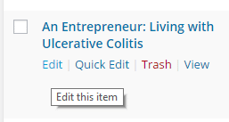 edit this item wordpress