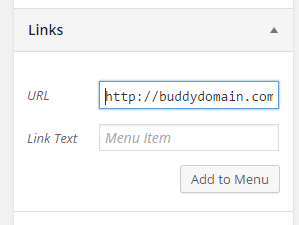 external link wordpress menu