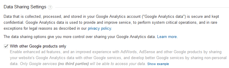 google analytics data sharing