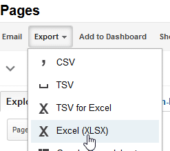 google analytics export