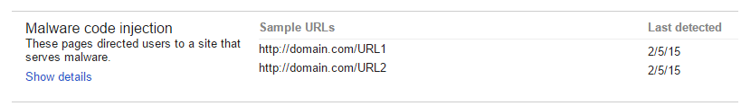 gwt URLs infected