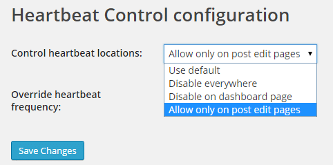 heartbeat control configuration