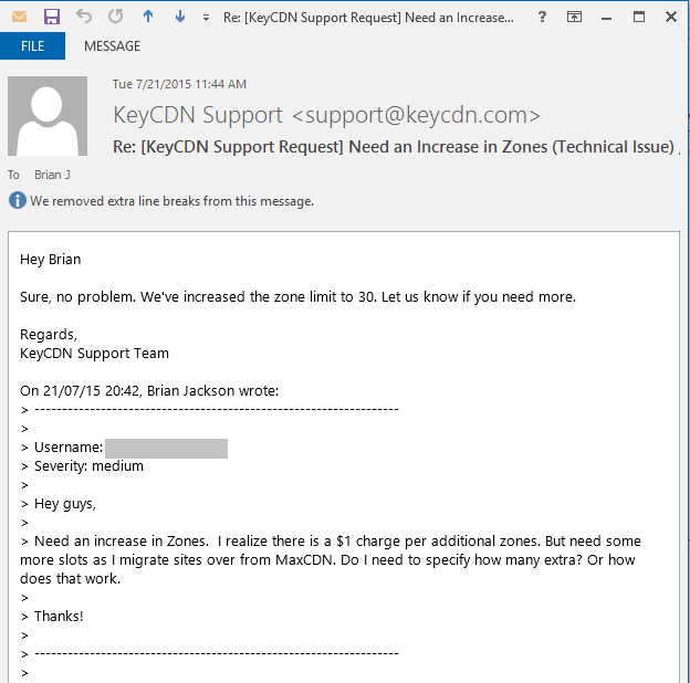 keycdn support