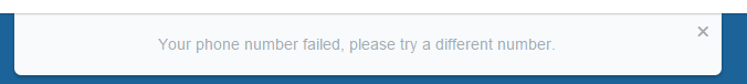 twitter phone number failed