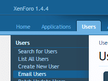 xenforo email users