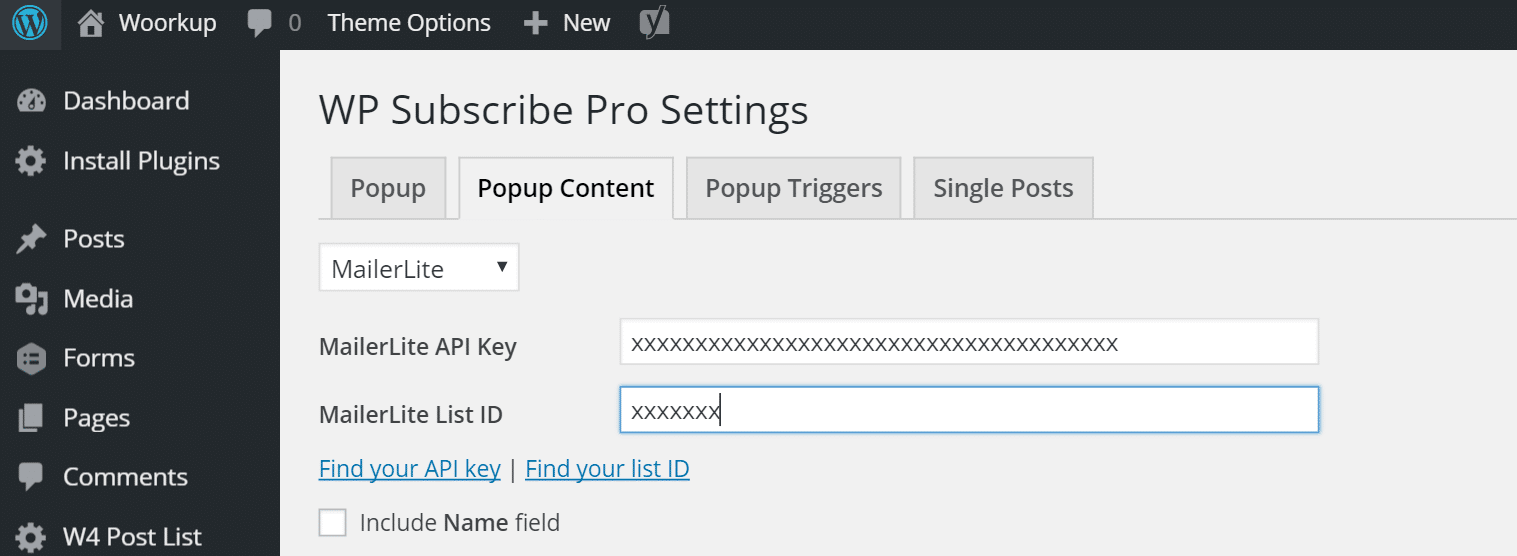 WP Subscribe Pro MailerLite integration