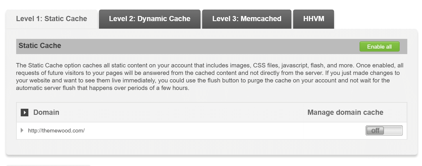 disable siteground cache