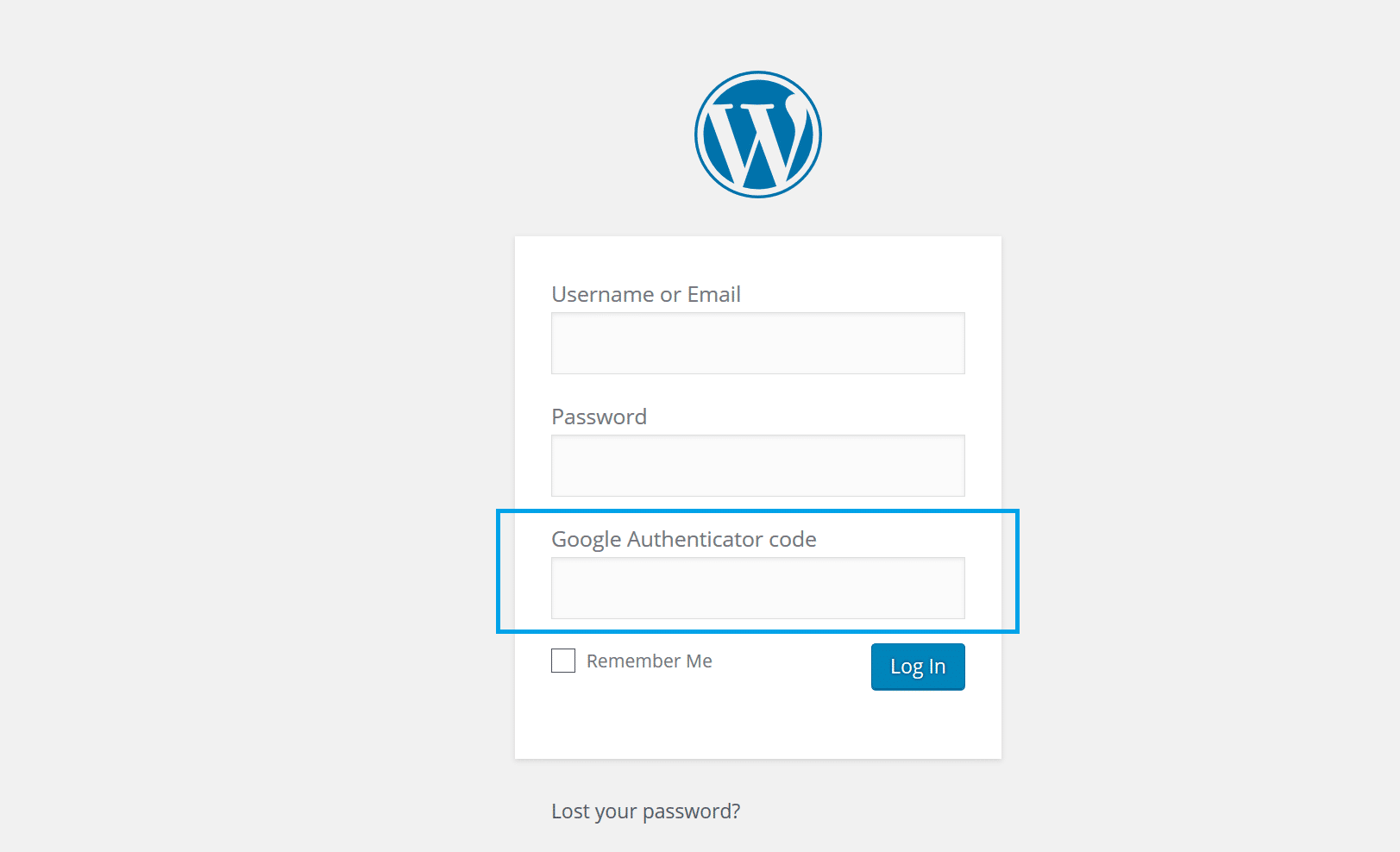 google authenticator wordpress login