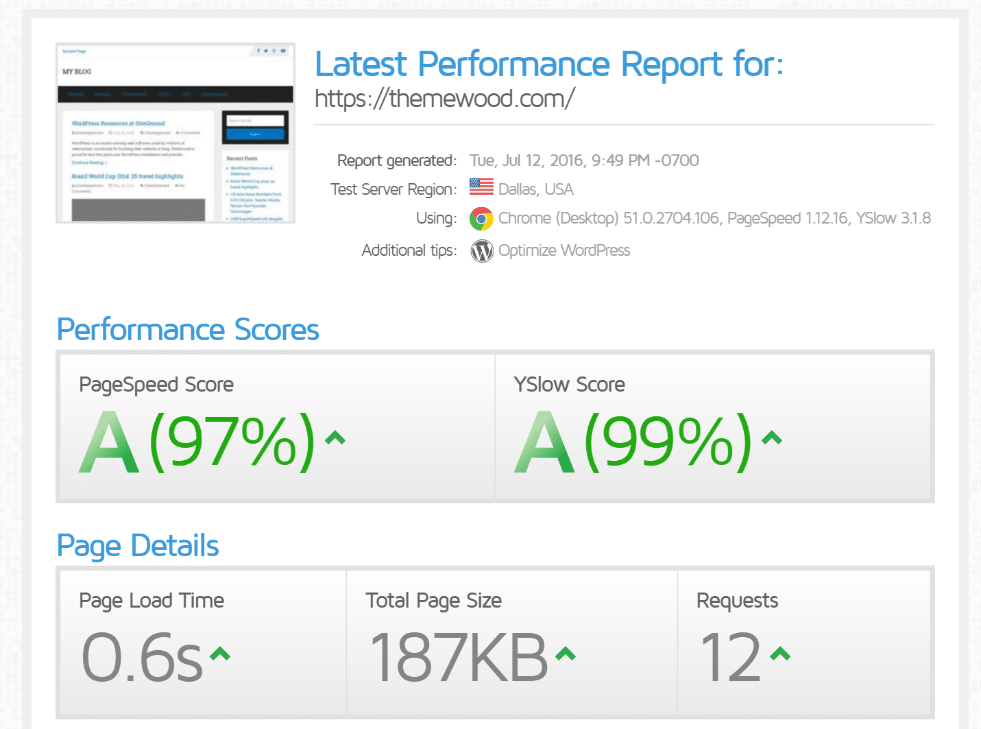 gtmetrix siteground speed test