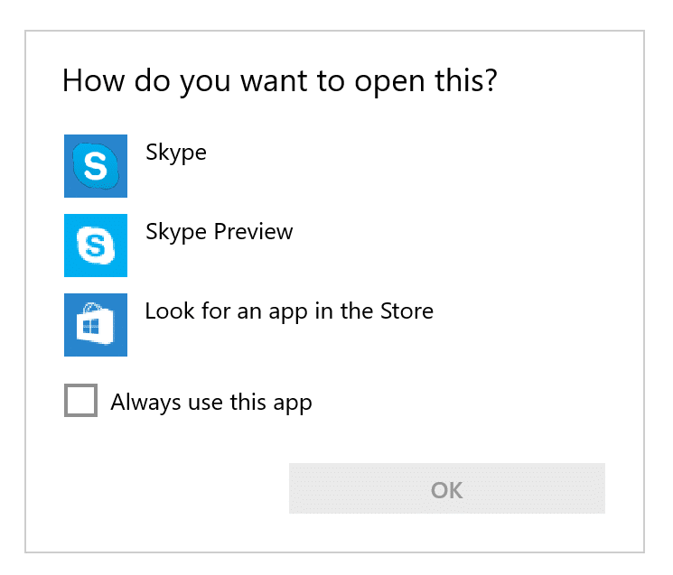 launch skype link