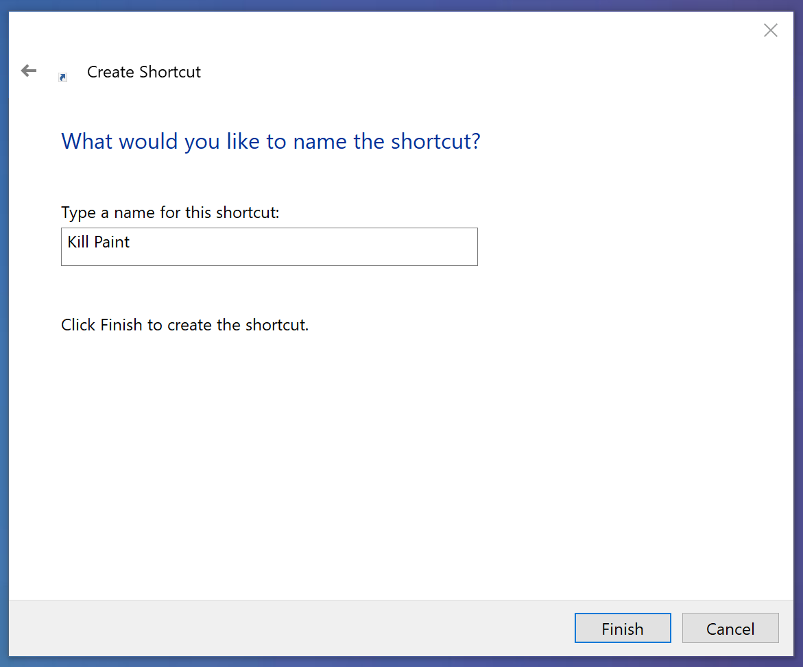 name shortcut