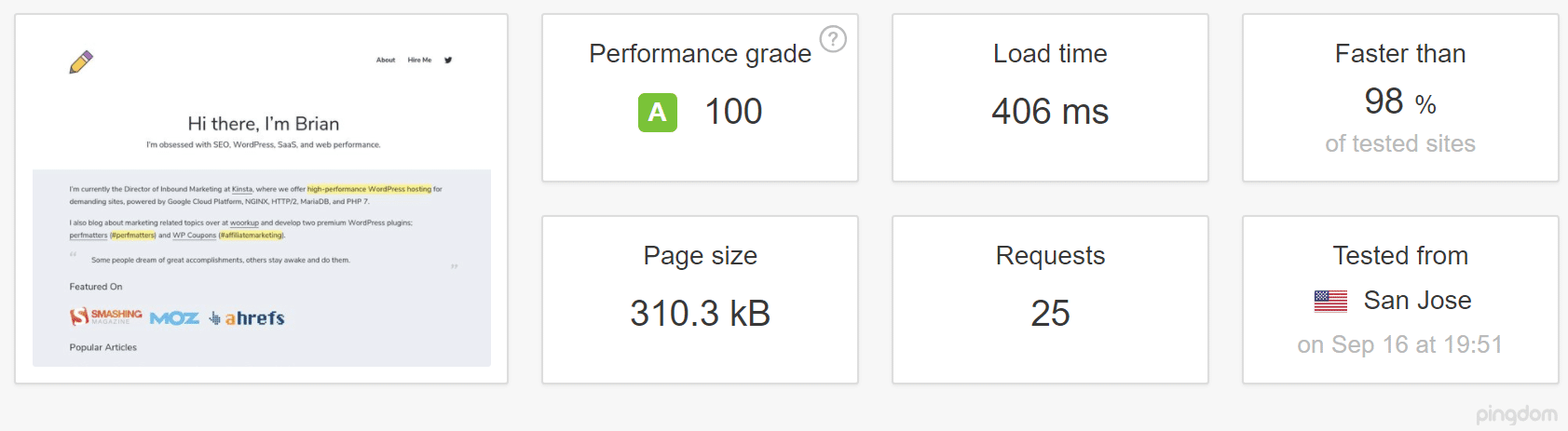 Array Themes speed test