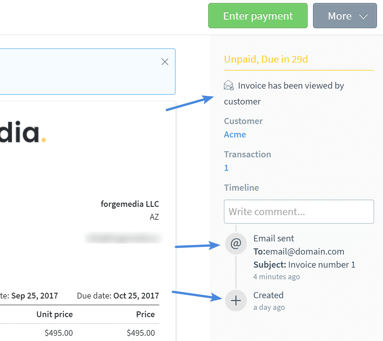 Invoice status log