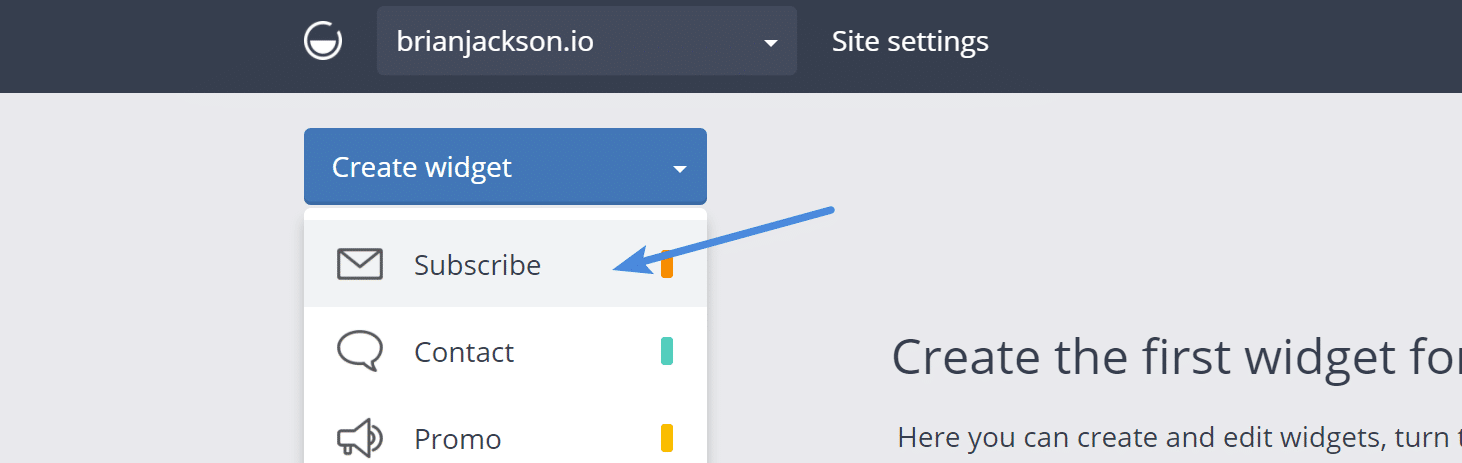 Create subscribe widget