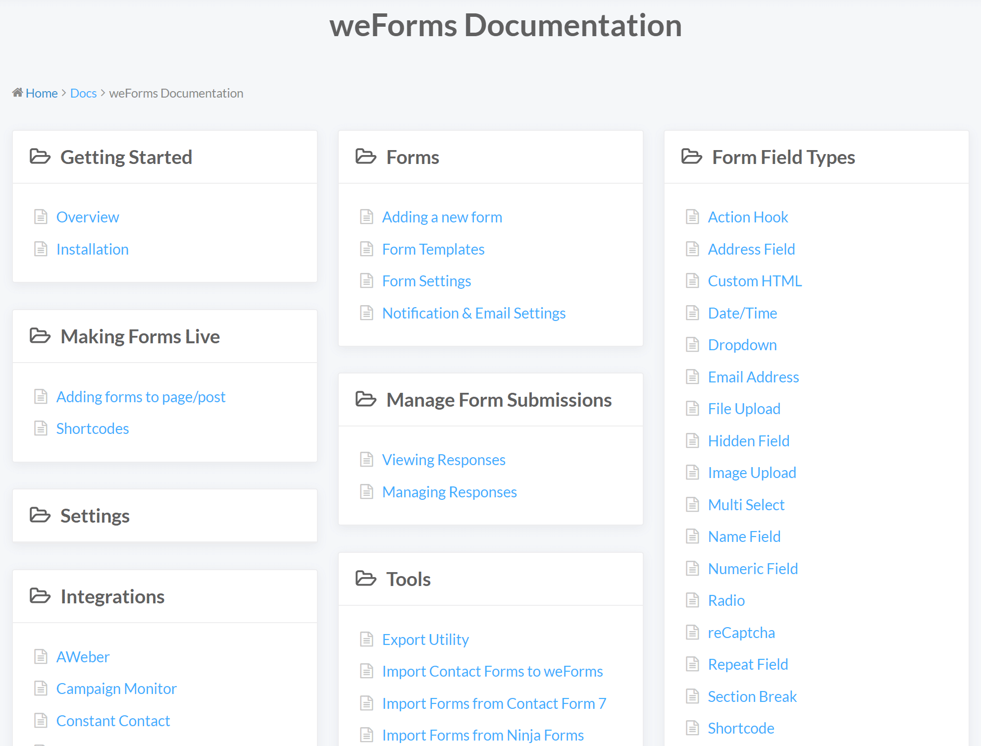 weForms documentation