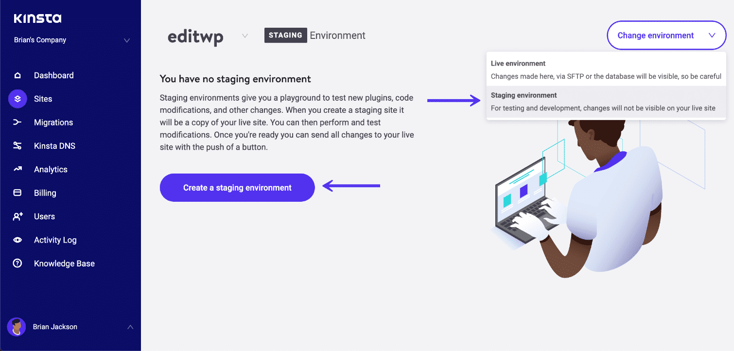 WordPress staging environment