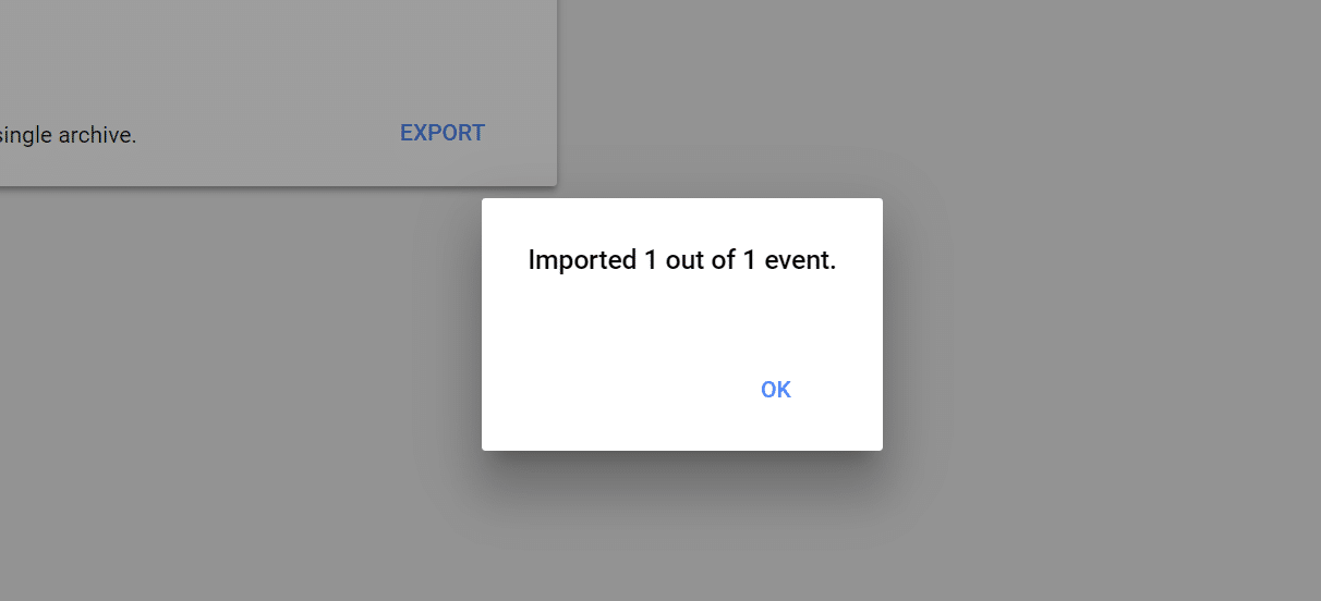 Imported Google Calendar