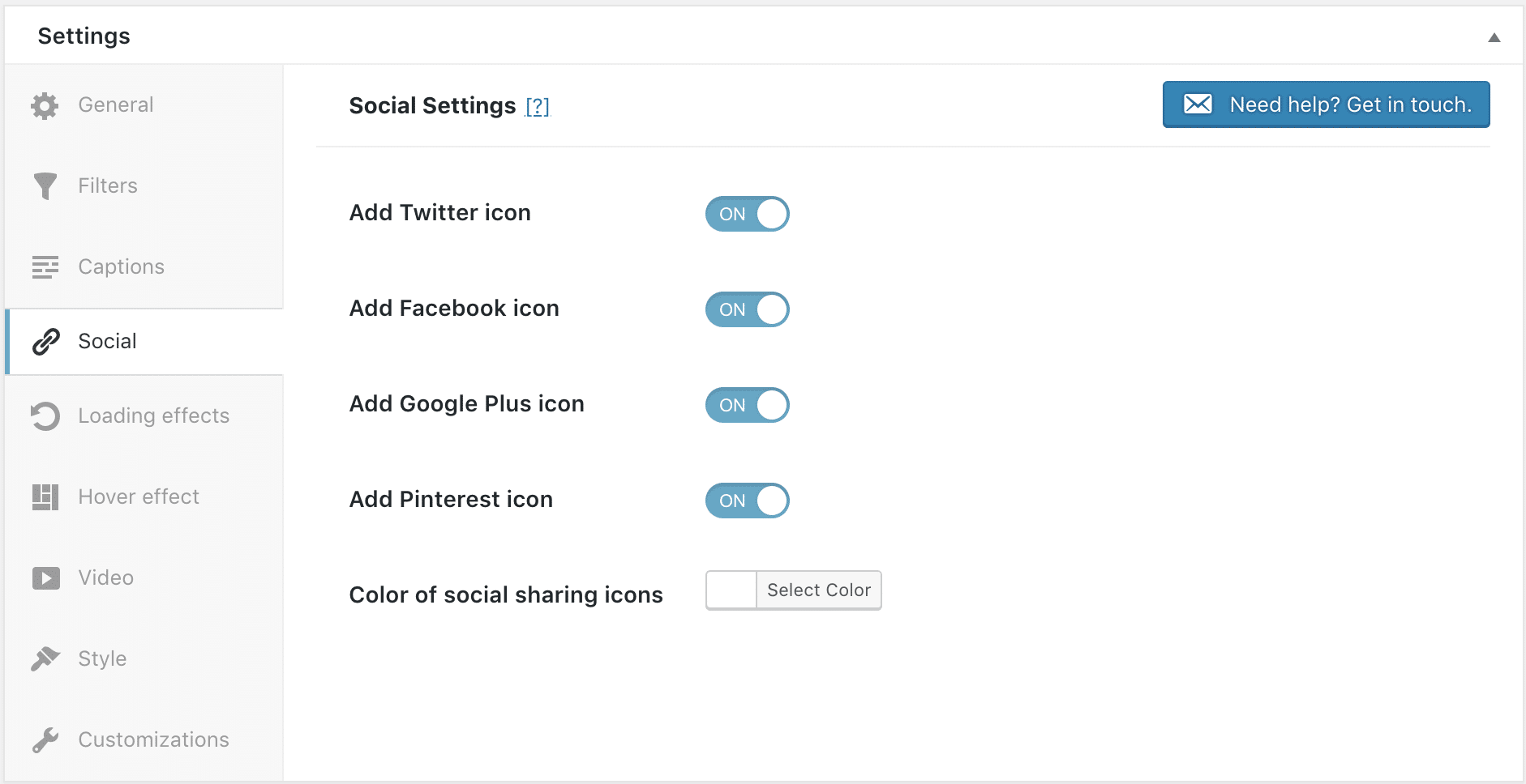 Add social icons