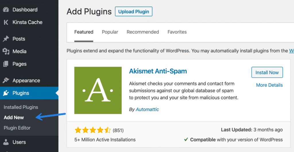 WordPress add new plugin