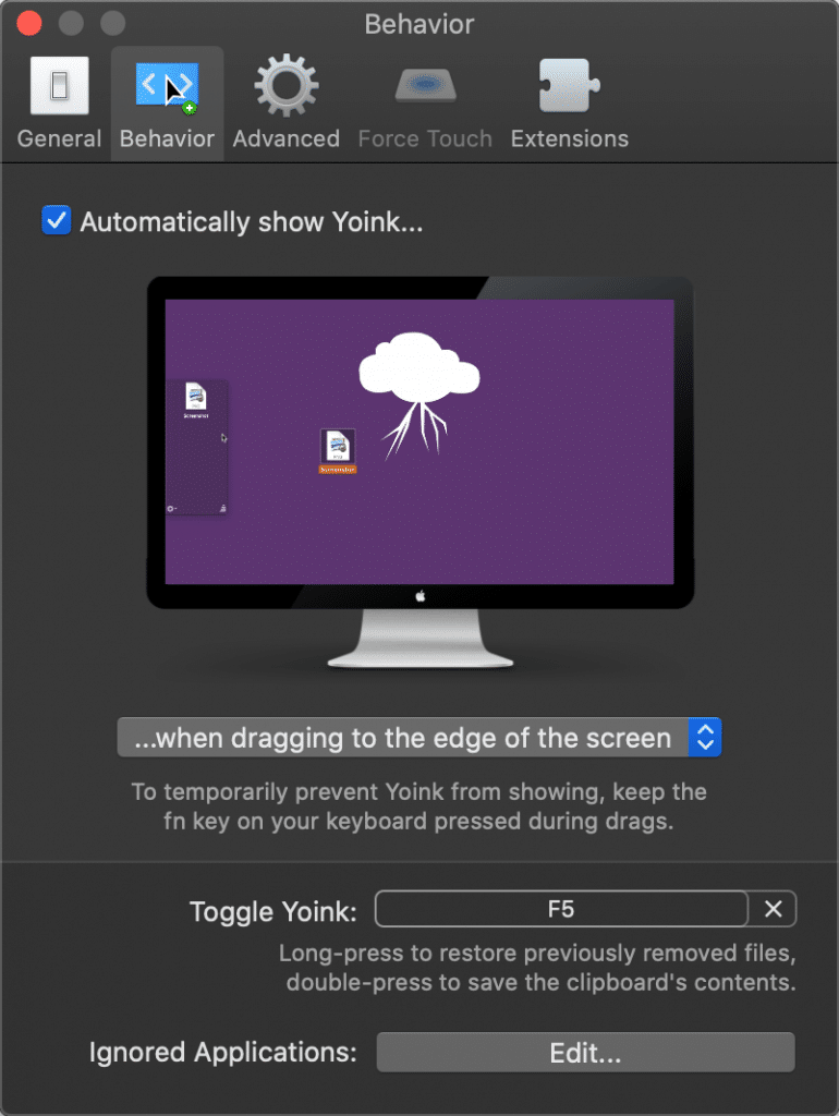 Yoink Mac app