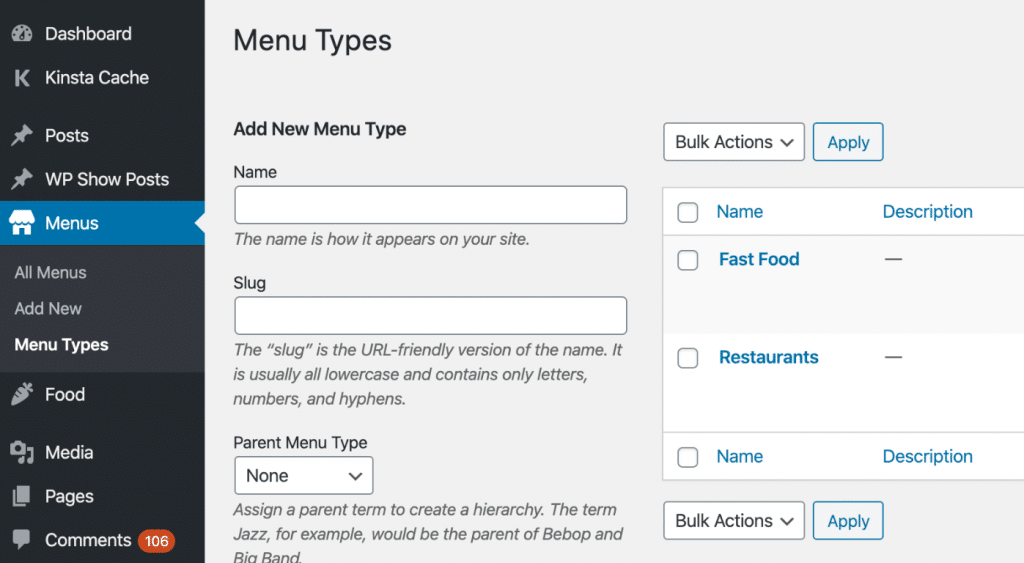 A type within a custom post type