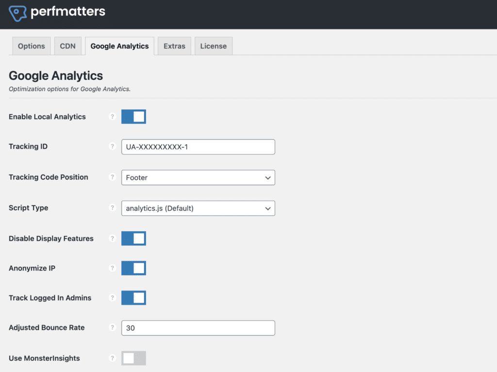 Hosting Google Analytics locally with Perfmatters