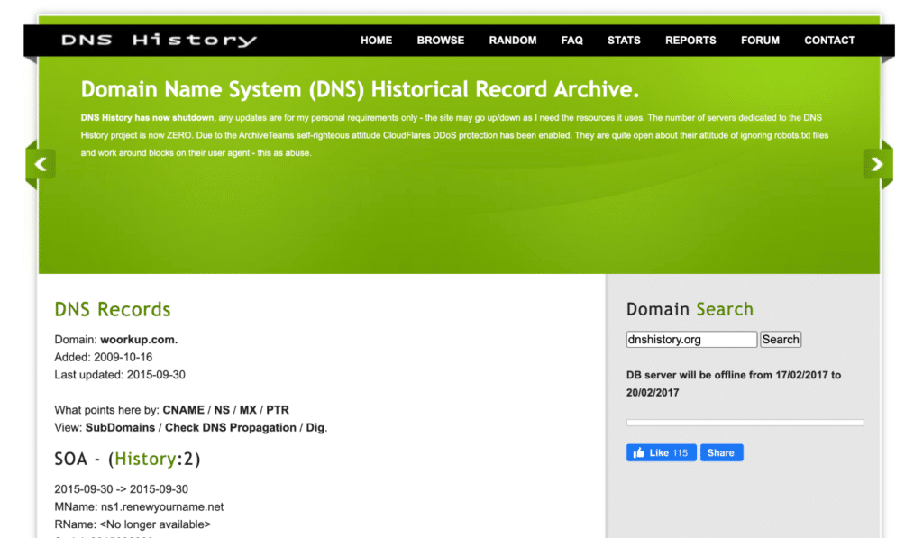 DNS History