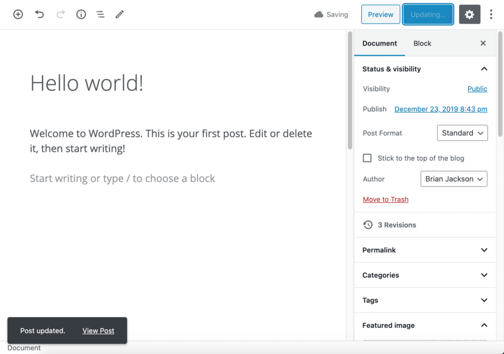 Wordpress block