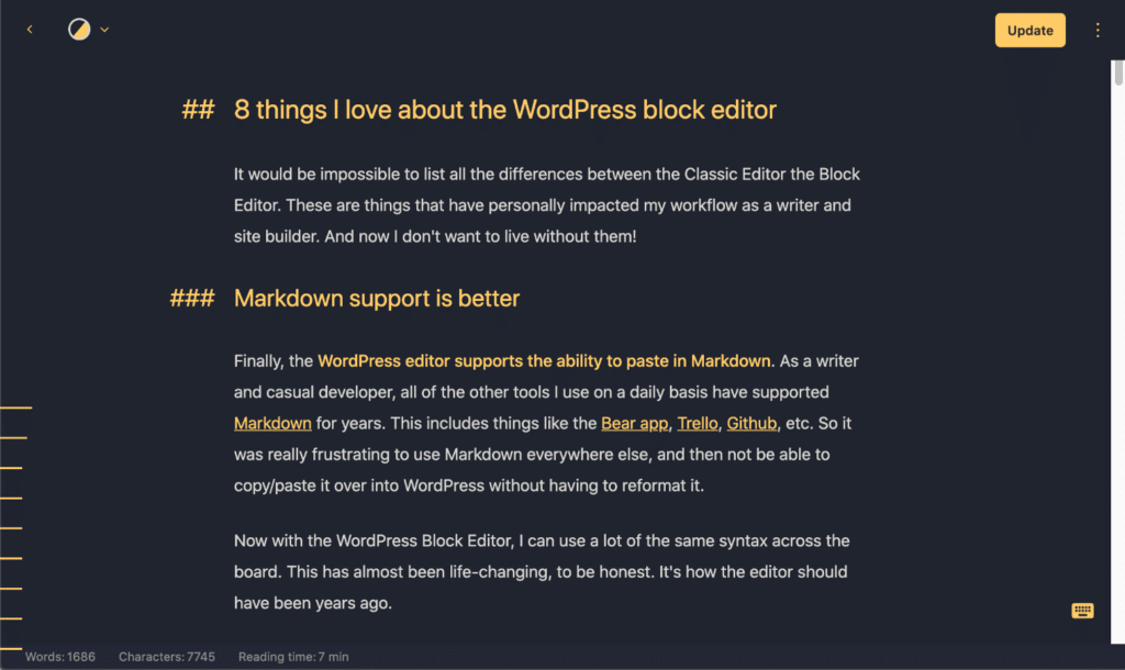 Markdown support better in WordPress Block Editor