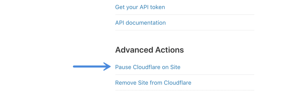 Pause Cloudflare on Site