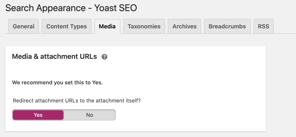 Yoast SEO media & attachment URLs