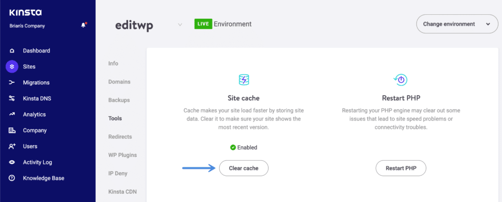 Kinsta Site Cache