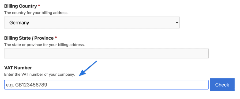 Enter VAT ID on checkout