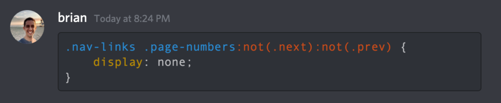 Discord code syntax highlight