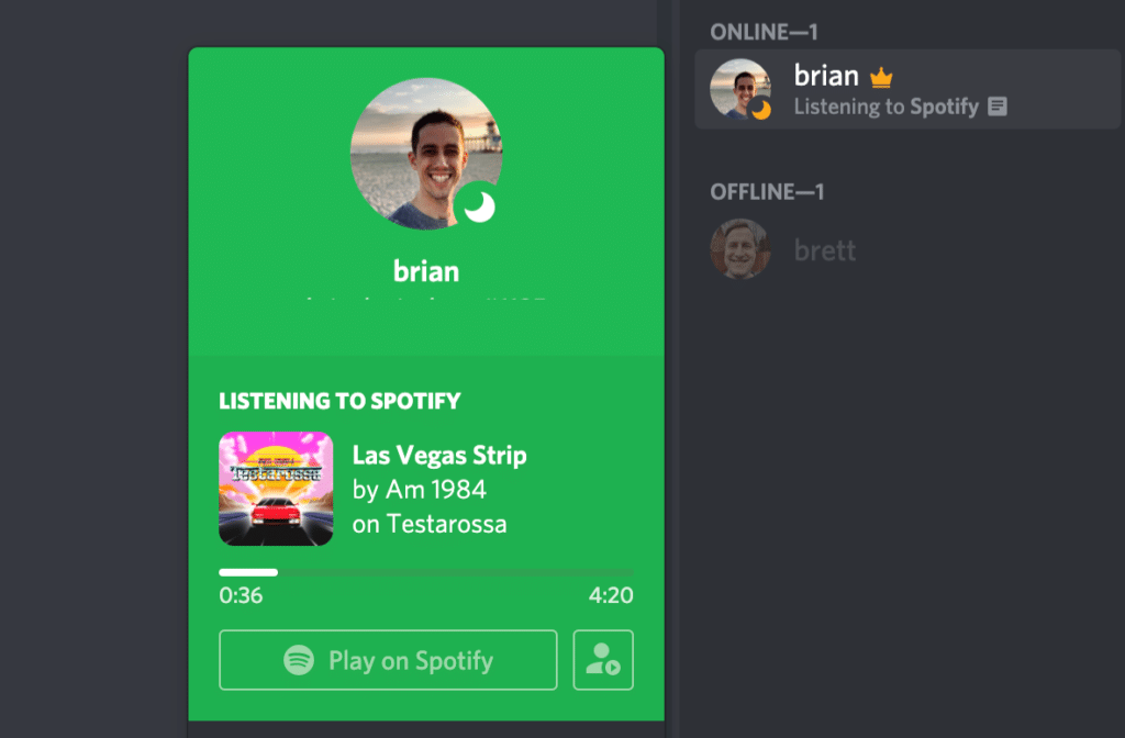 Discord Spotify integration